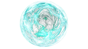 a blue and green sphere on a white background