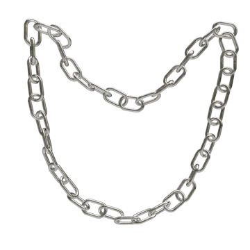 a silver chain on a white background