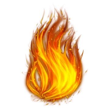 a fire on a white background