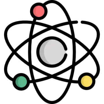 a black and white image of an atom