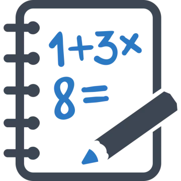 an open notebook with a pencil and numbers on it