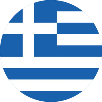the greek flag in a circle