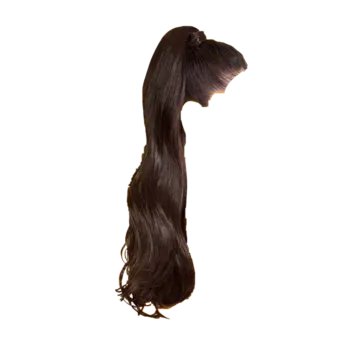 a long ponytail on a white background