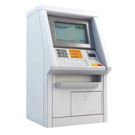 an atm machine on a white background