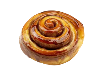 a close up of a pastry on a white background