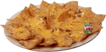 a plate of chips with cheese and sauce on it