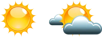 two sun and cloud icons