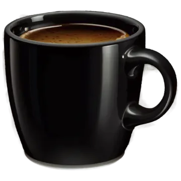 a black coffee mug on a white background