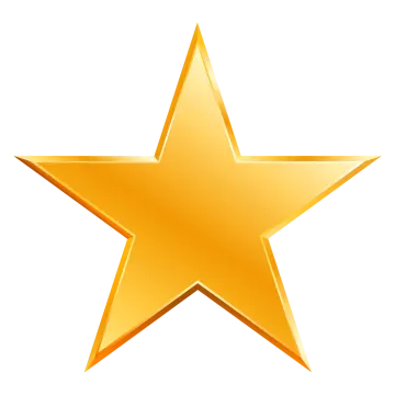 a gold star on a white background