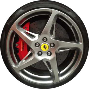 the wheel of a ferrari car