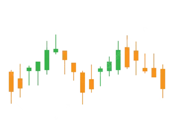 an orange and green candles pattern on a white background