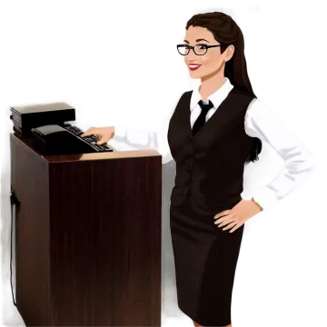 the woman is wearing a suit