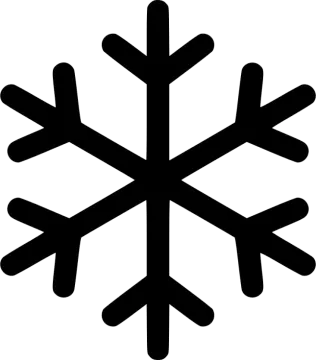a black and white snowfl icon