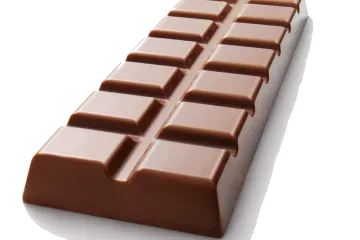 a bar of chocolate on a white background