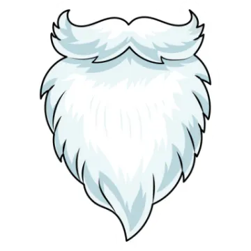 an illustration of a white beard with long hair
