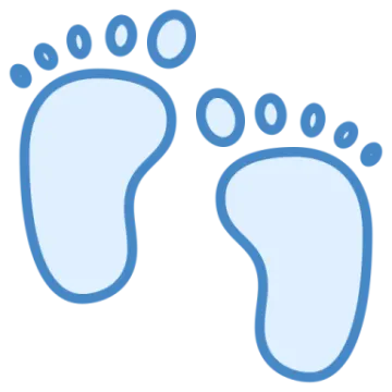 a pair of footprints on a white background