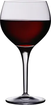 a wine glass filled with red wine