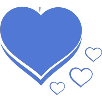 a blue heart with hearts around it