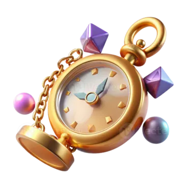 an image of a clock with many balls around it