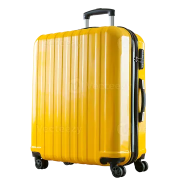 a yellow suitcase on wheels
