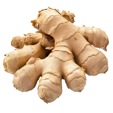 a pile of ginger root on a white background