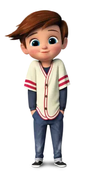 a cartoon character in a baseball uniform