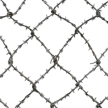 barbed fence on a white background