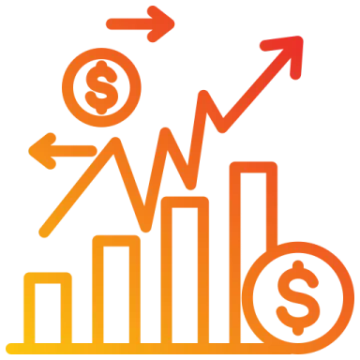 a chart with an arrow pointing up to the bottom of it