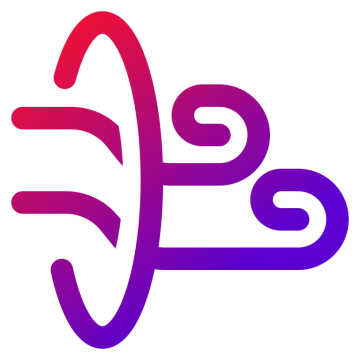 a purple and red logo with the letter f on it