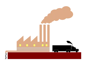 a truck with smoke coming out of it