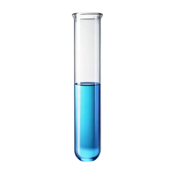 a blue liquid in a test tube