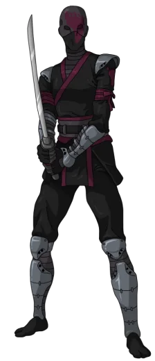 a drawing of a ninja with a sword