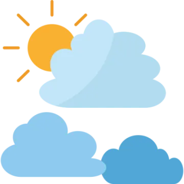 a cloud with sun and clouds