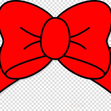 a red bow on a transparent background