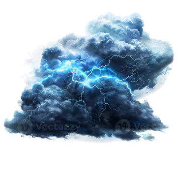 a cloud with lightning in the sky
