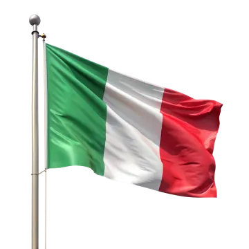 the flag of italy flying in the wind