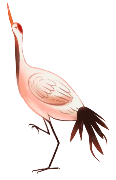 a drawing of a bird on a white background