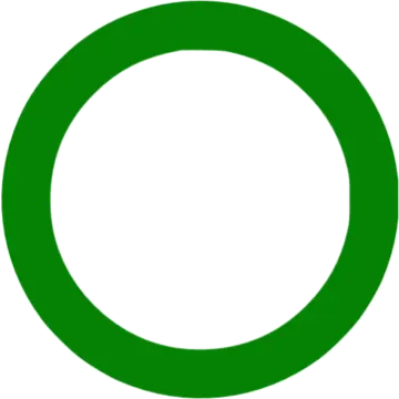 a green circle with a white background