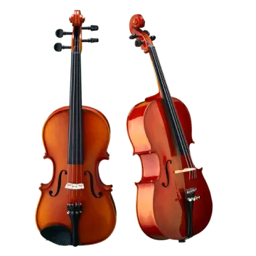 two violins on a white background