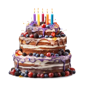 a birthday cake with candles on top of it