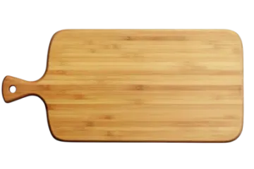 a cutting board with a wooden handle