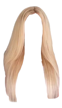a blonde wig on a white background