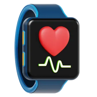 an apple watch with a heart on the screen