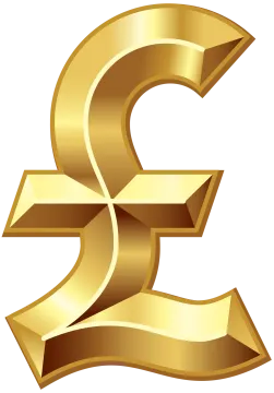 a gold pound sign