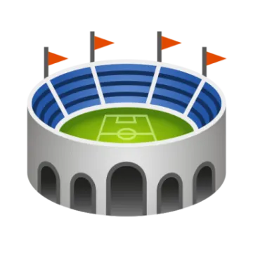a soccer stadium with blue and green seats