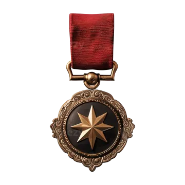 a medal with a star on it