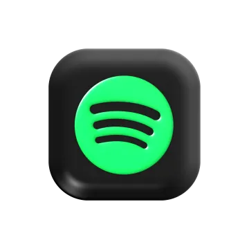 a black square button with a green logo