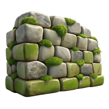 a pile of rocks with green moss growing on top