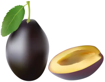 a whole and half of an olive with a green leaf