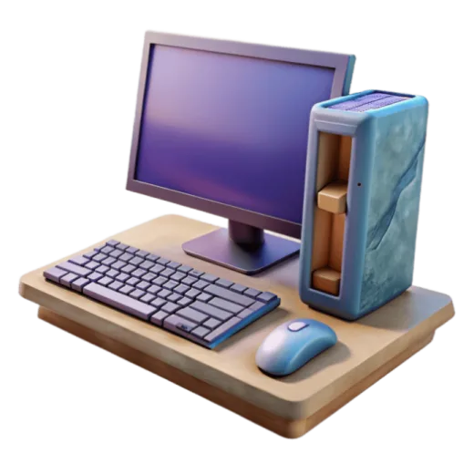 a computer sitting on top of a wooden desk